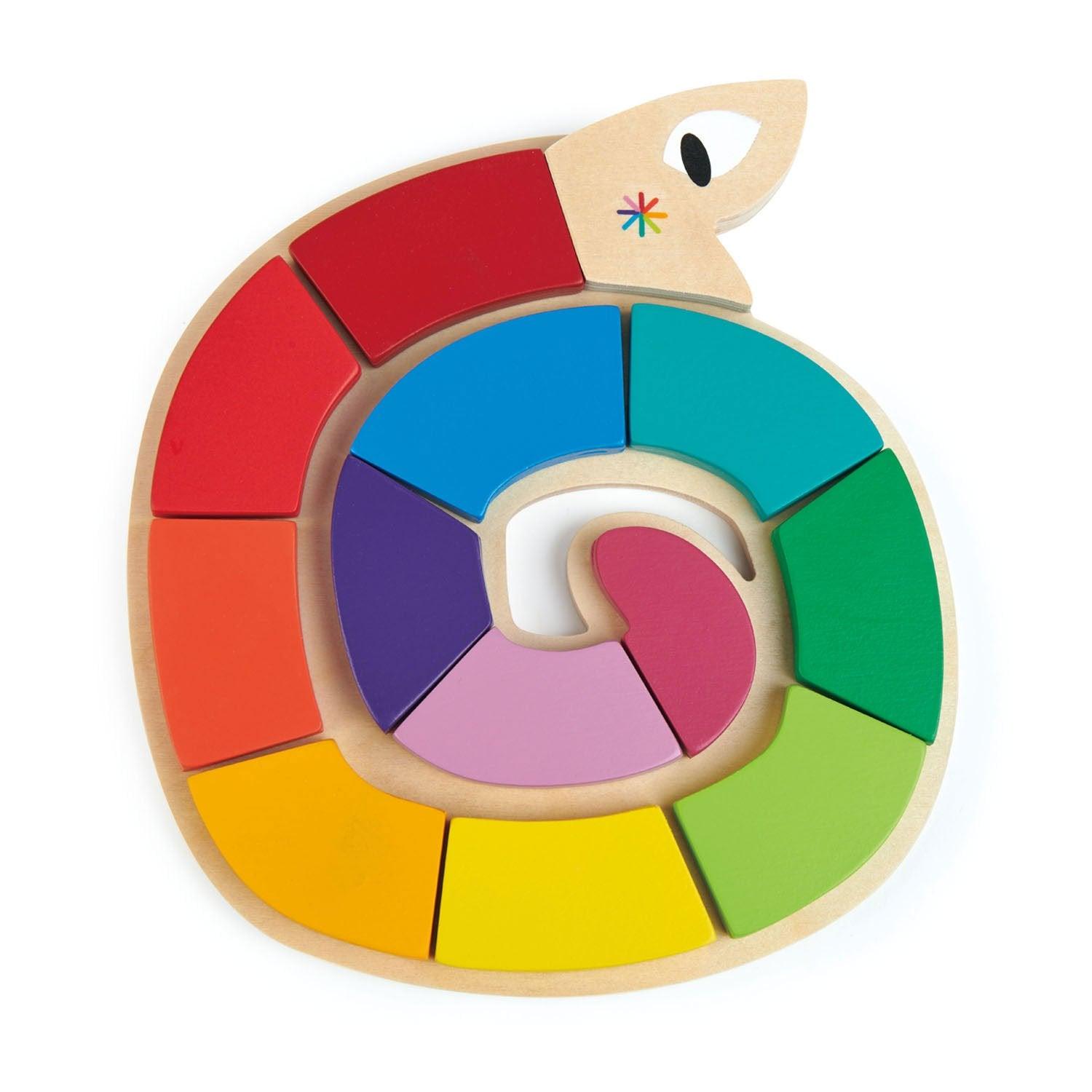 Tender Leaf Toys: Color Me Happy snake colors and shapes puzzle