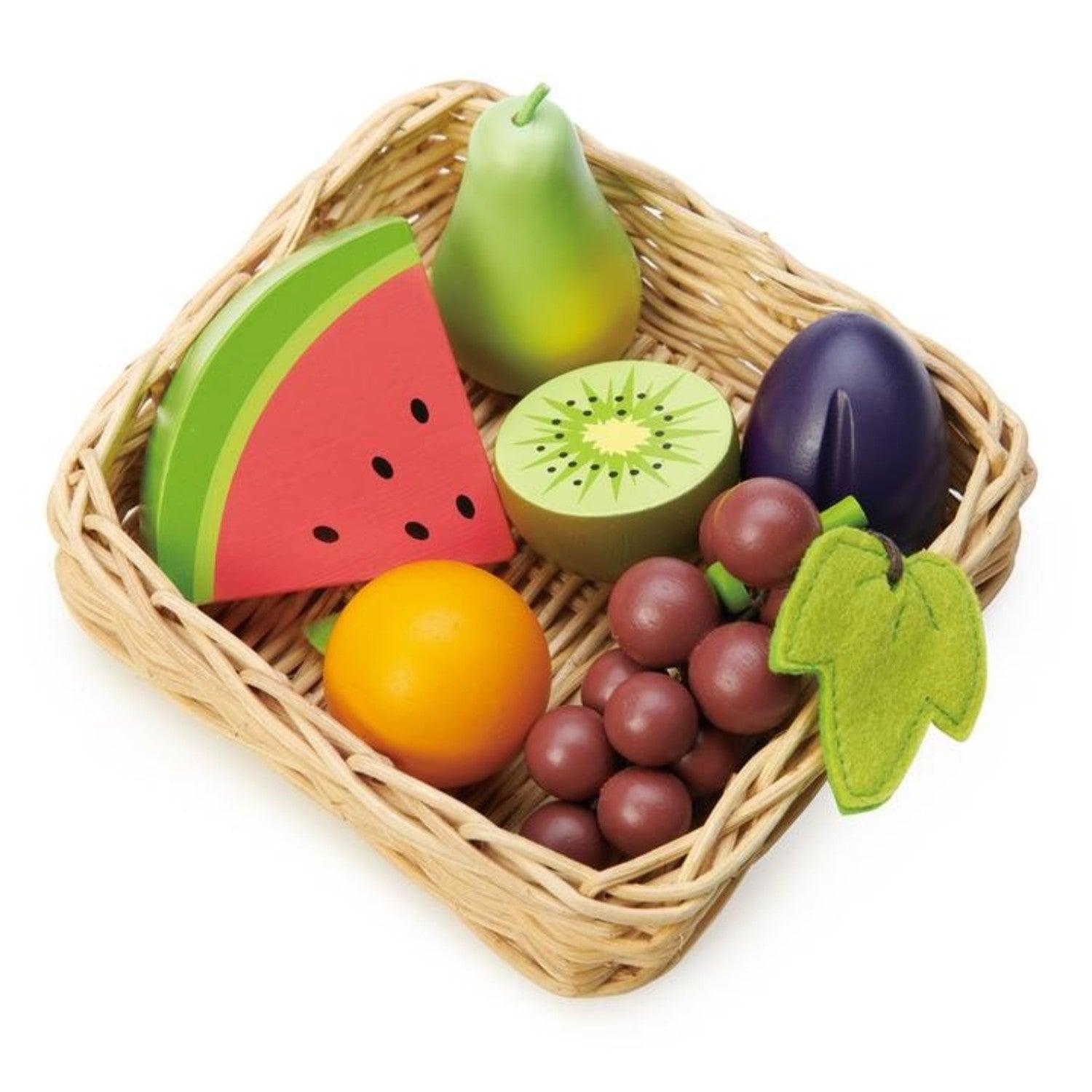 Brinquedos folhosos: cesto de cesta de frutas de vime