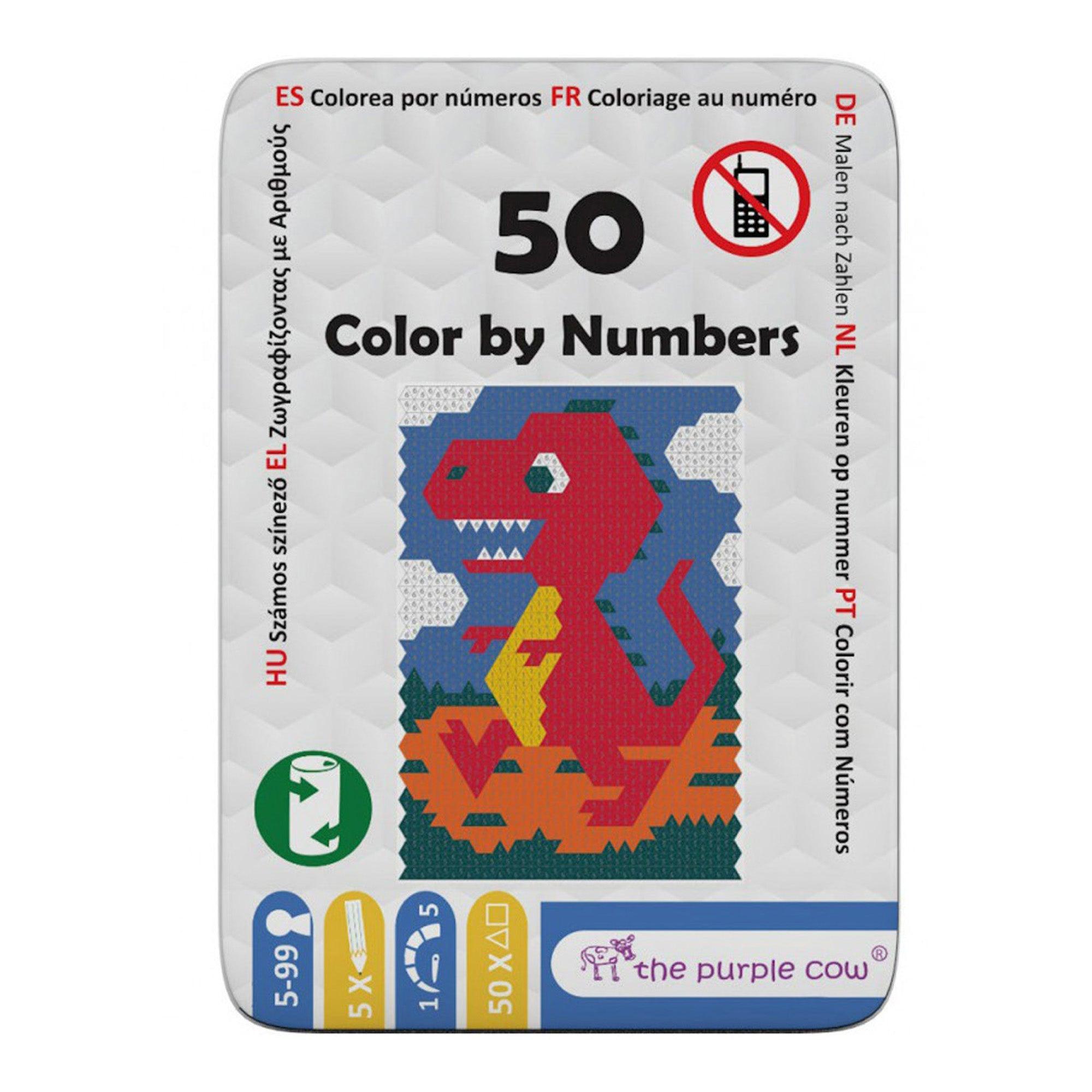 Violetā govs: ceļojuma krāsojamā grāmata 50 krāsa pēc skaitļiem