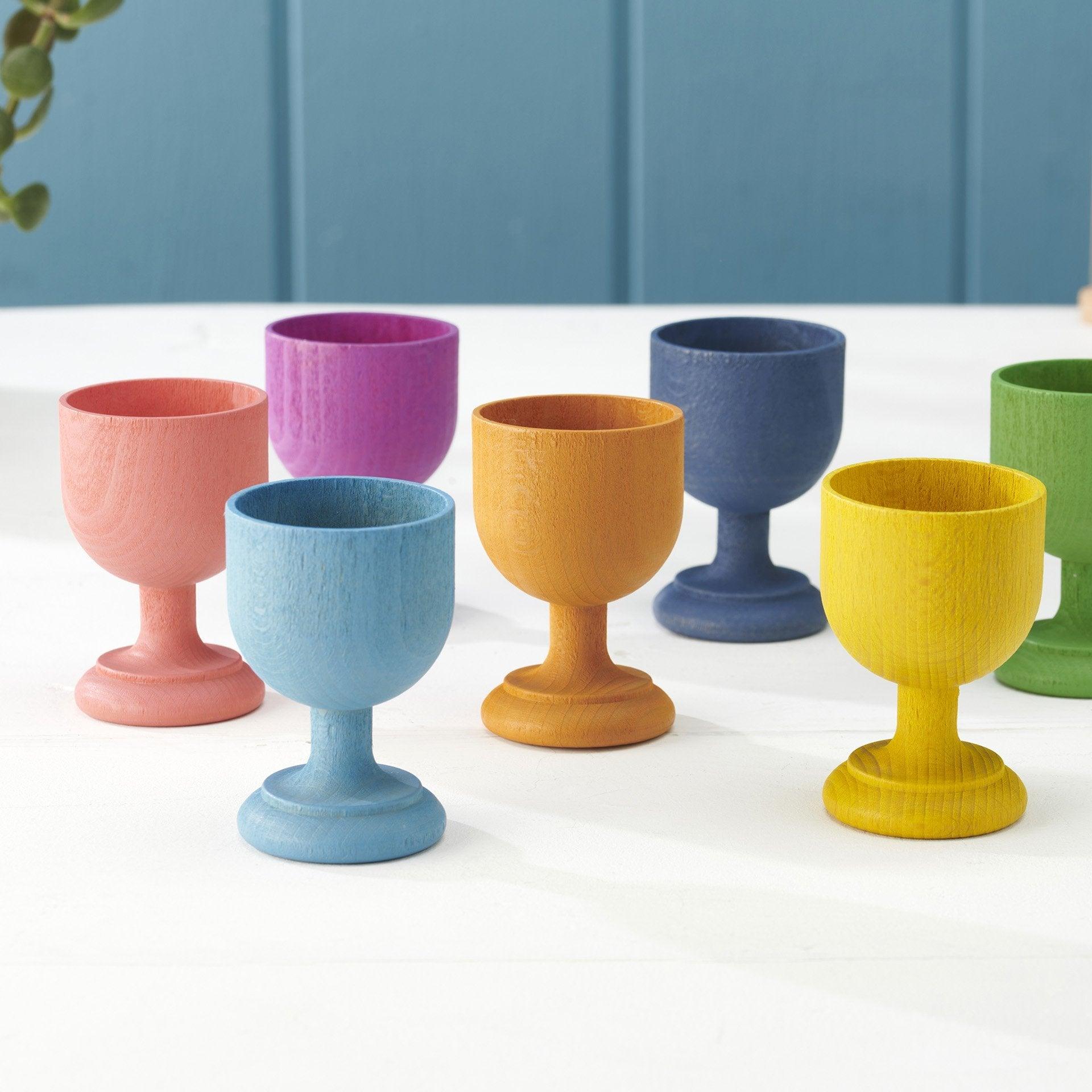 TickiT: Rainbow Wooden Egg Cups 7 el.