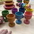 TickiT: Дървени чаши за яйца Rainbow 7 ел.