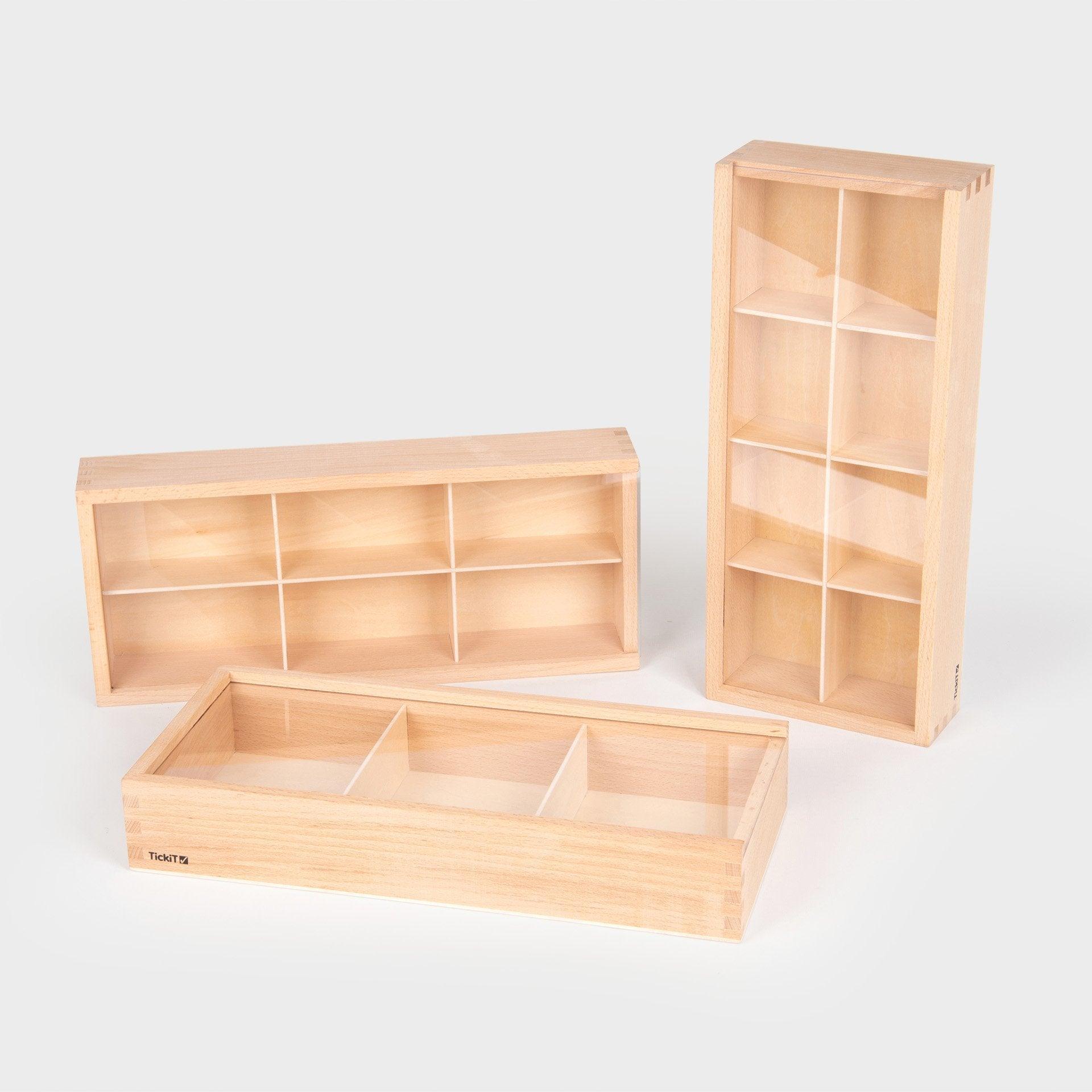 Tikit: lesene škatle za odkrivanje 3 el