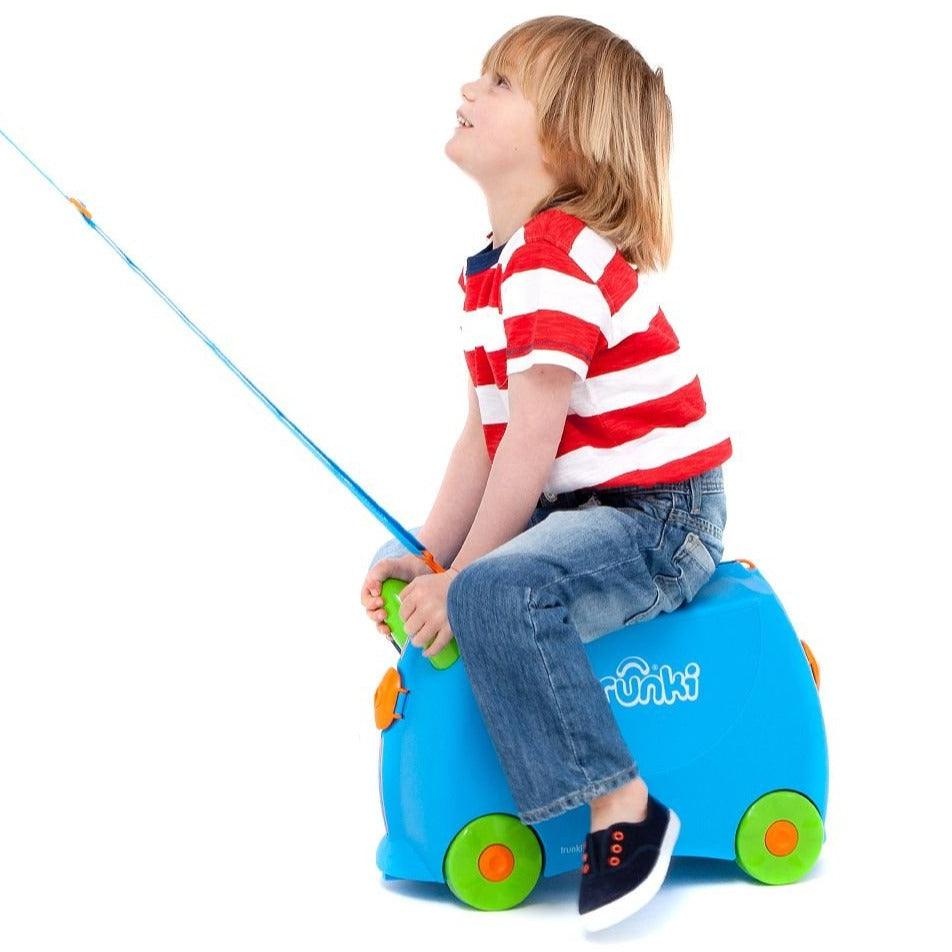 Trunki: mala de pilotagem azul para crianças para crianças