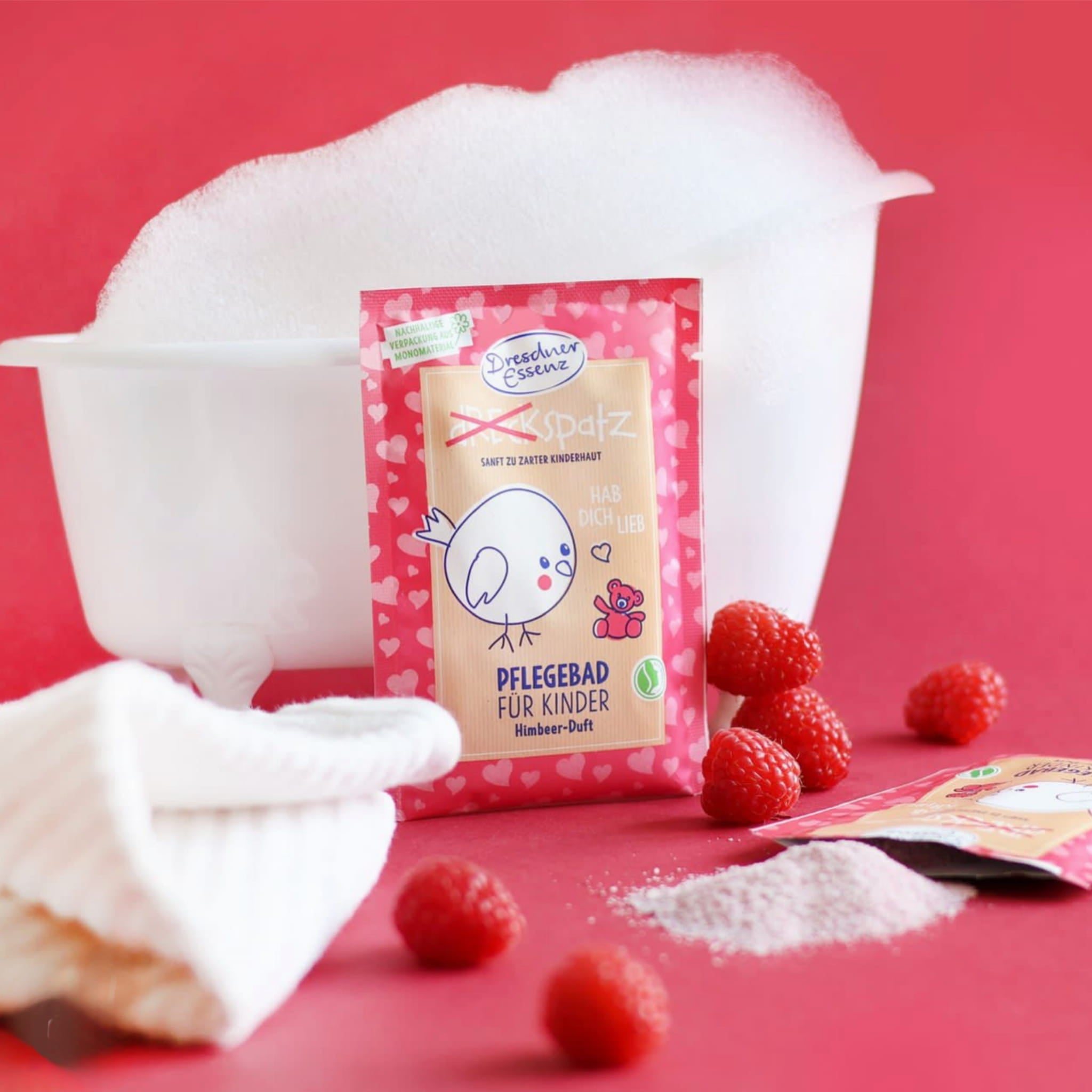 Dresdner Essenz: Natural Raspberry Bath Salt Miluji tě! 50 g