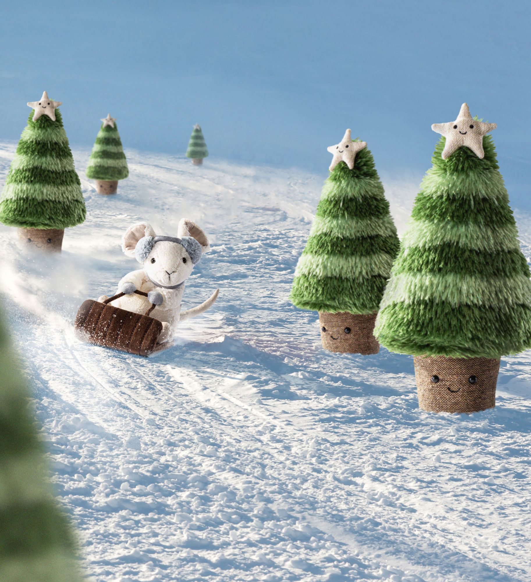 Jellycat: Коледна елха талисман с усмихната звезда 45см