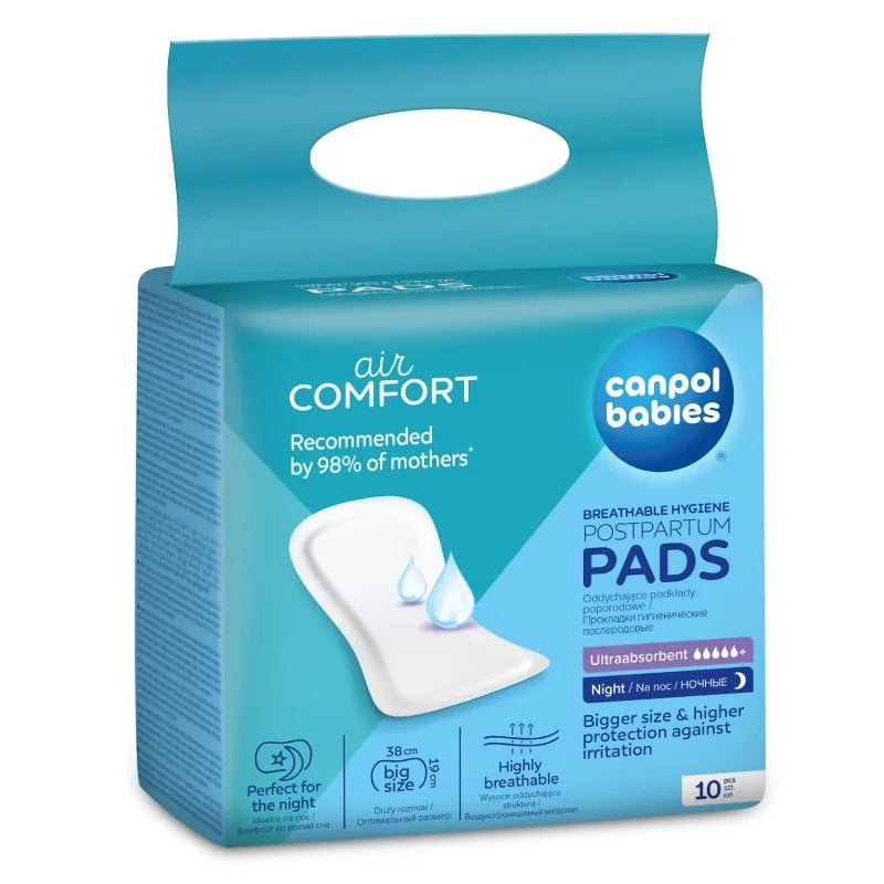Canpol Babies: Breathable ultra-absorbent postpartum overnight pads 10 pcs.