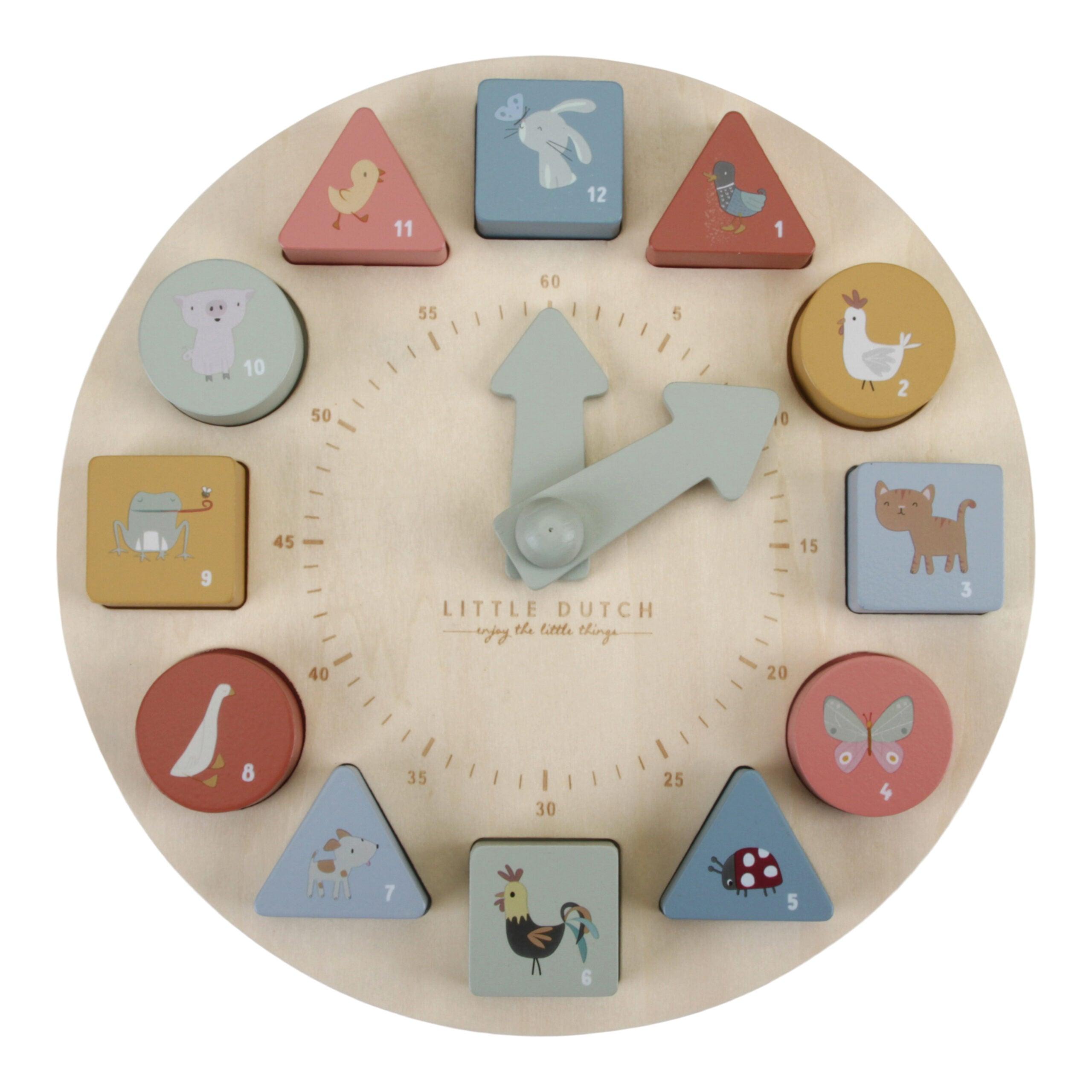 Little Dutch: edukacyjny drewniany zegar Puzzle Clock - Noski Noski